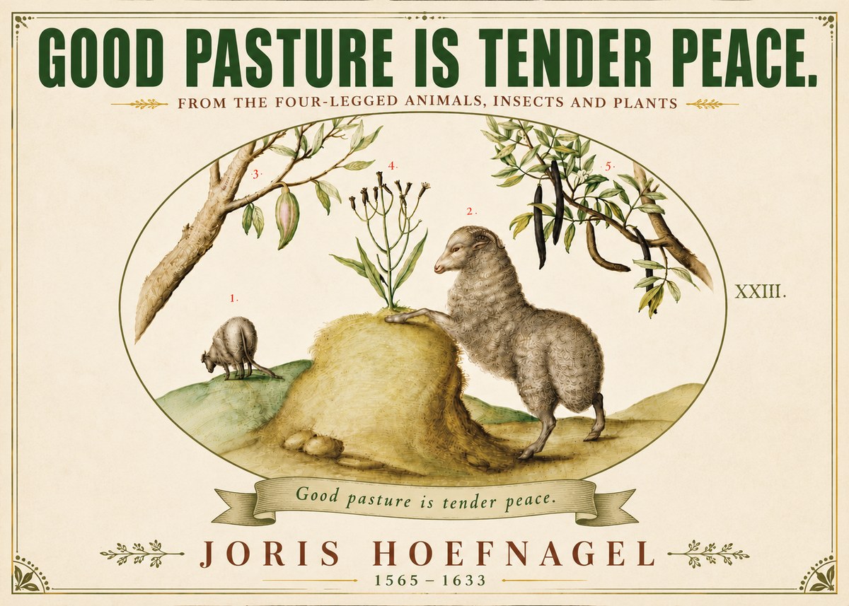 Joris Hoefnagel Good Pasture Is Tender Peace. No6 - Póster