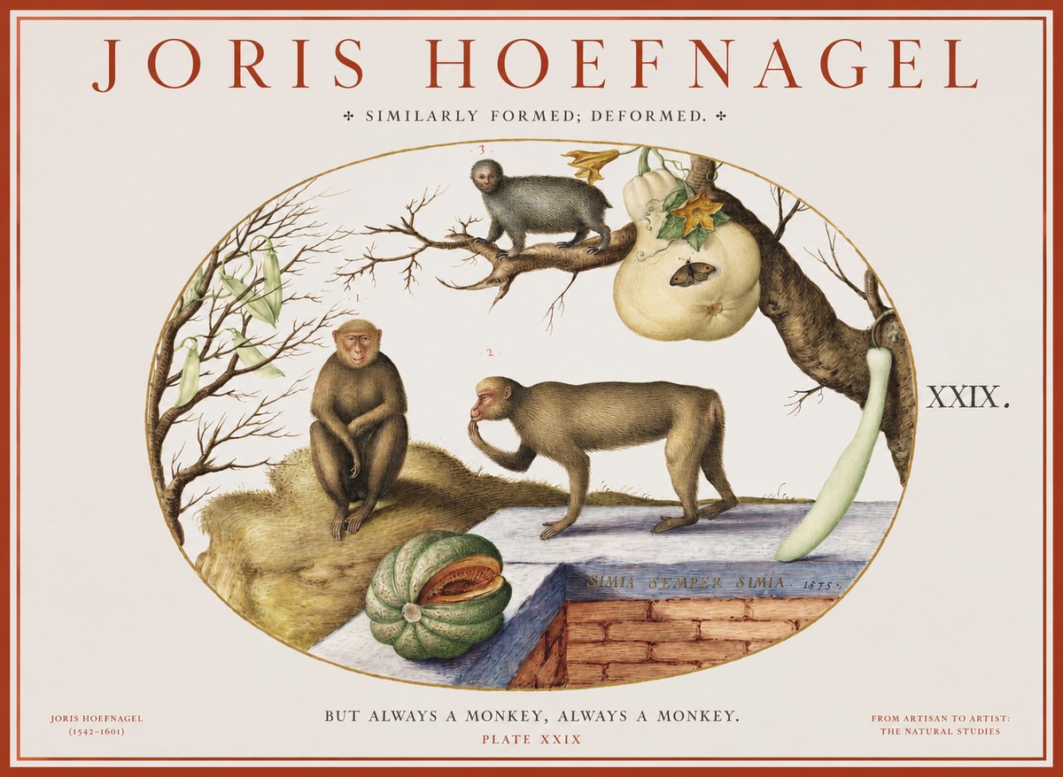 Joris Hoefnagel But Always a Monkey, Always a Monkey. Plate Xxix No1 - Póster