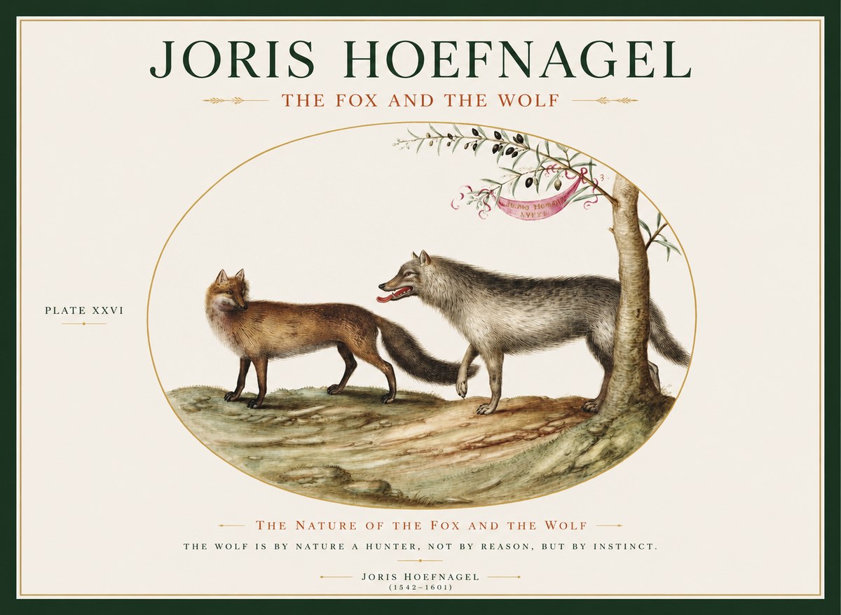 Joris Hoefnagel The Fox and the Wolf No1 - Póster