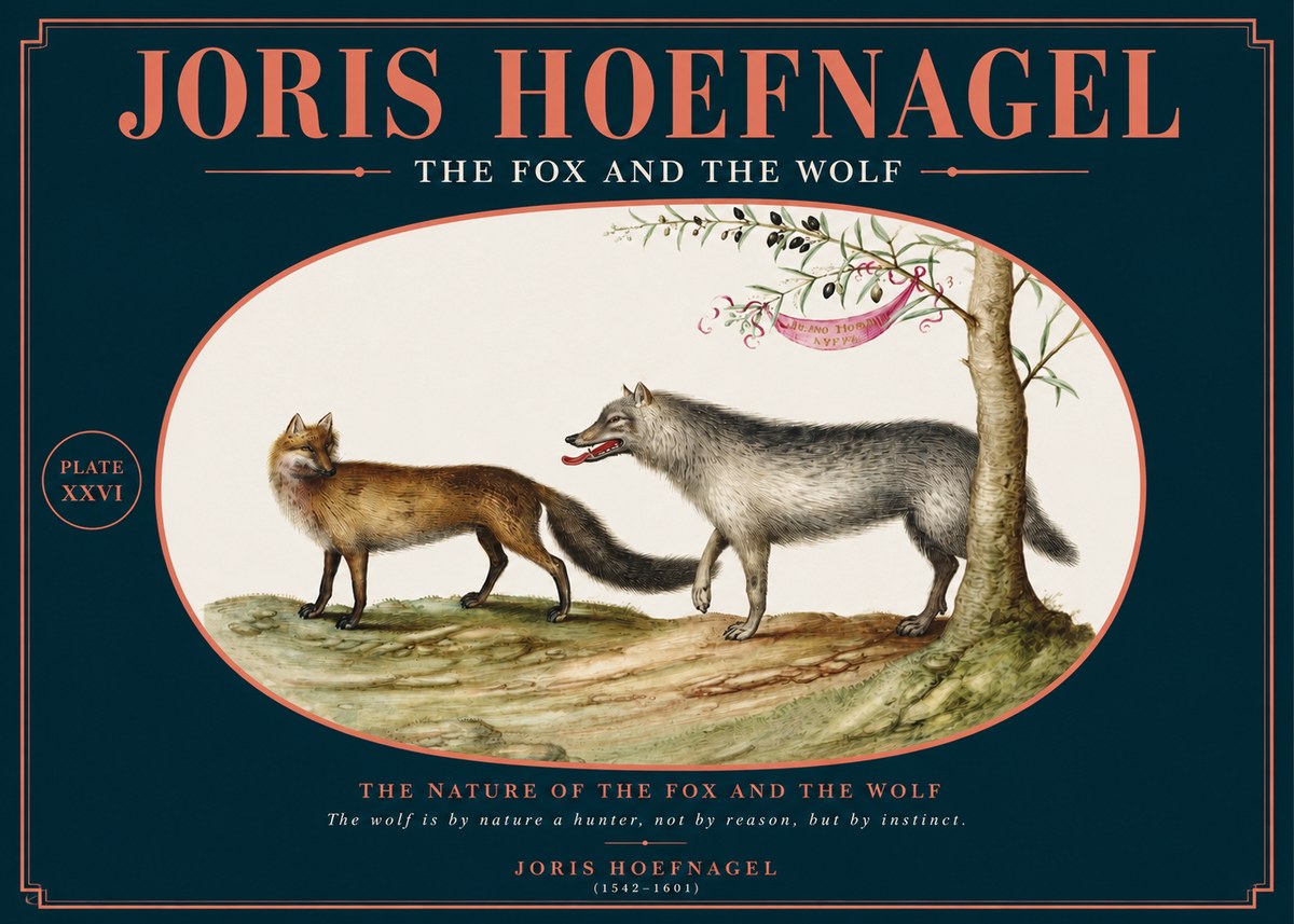 Joris Hoefnagel The Fox and the Wolf No2 - Póster