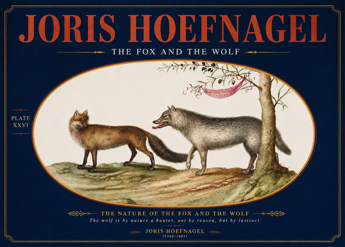 Joris Hoefnagel The Fox and the Wolf No4 - Póster