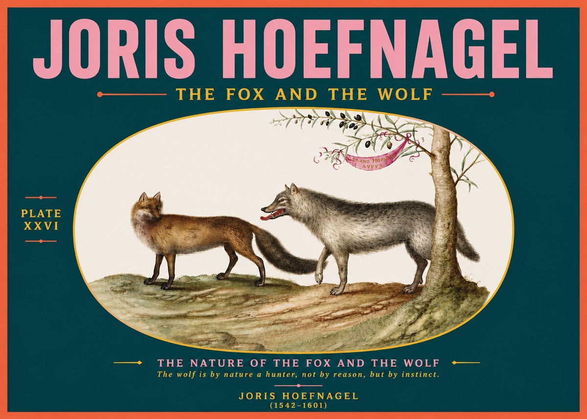 Joris Hoefnagel The Fox and the Wolf No5 - Póster
