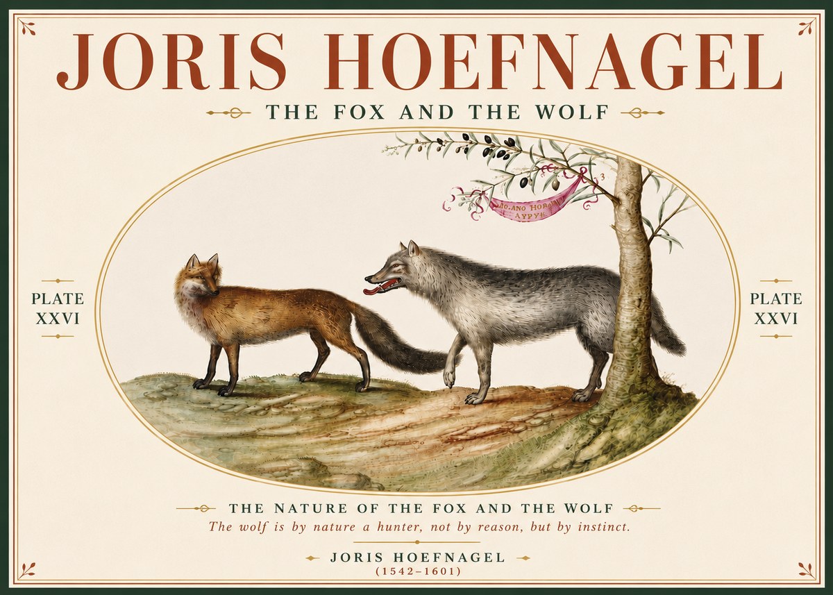 Joris Hoefnagel The Fox and the Wolf No6 - Póster
