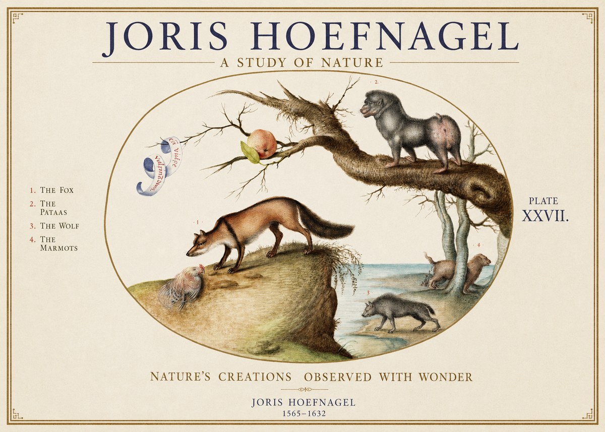 Joris Hoefnagel A Study of Nature - Plate Xxvii No1 - Póster