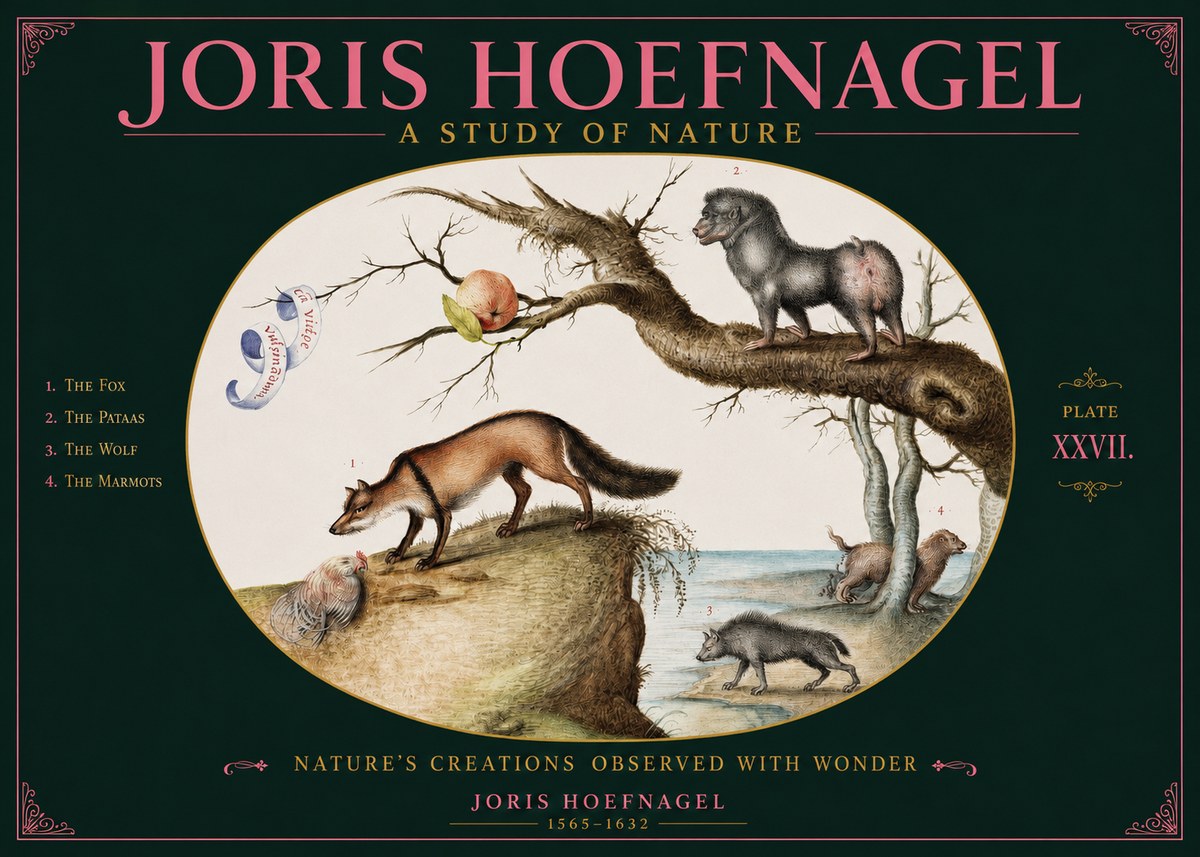 Joris Hoefnagel A Study of Nature - Plate Xxvii No2 - Póster