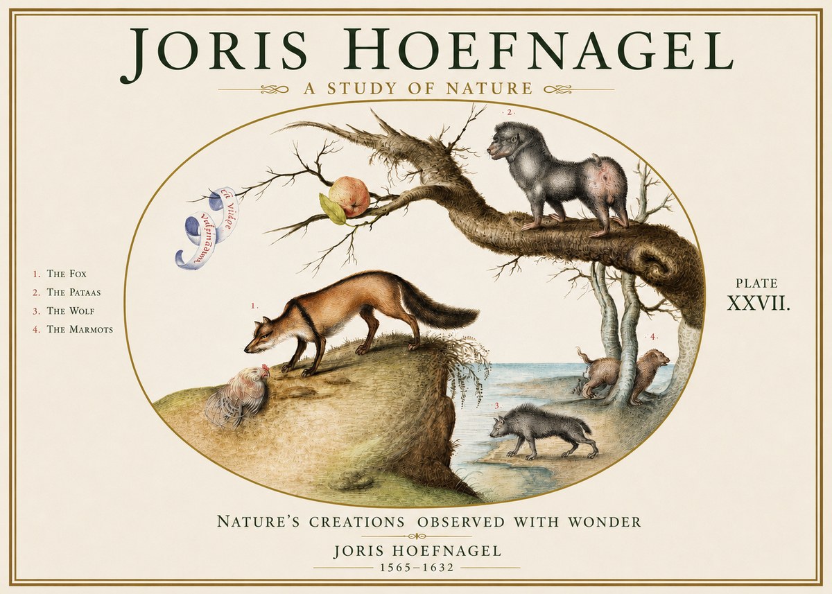 Joris Hoefnagel A Study of Nature - Plate Xxvii No3 - Póster