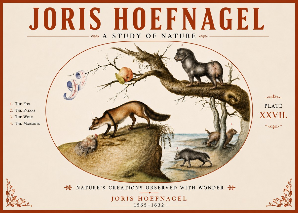 Joris Hoefnagel A Study of Nature - Plate Xxvii No6 - Póster