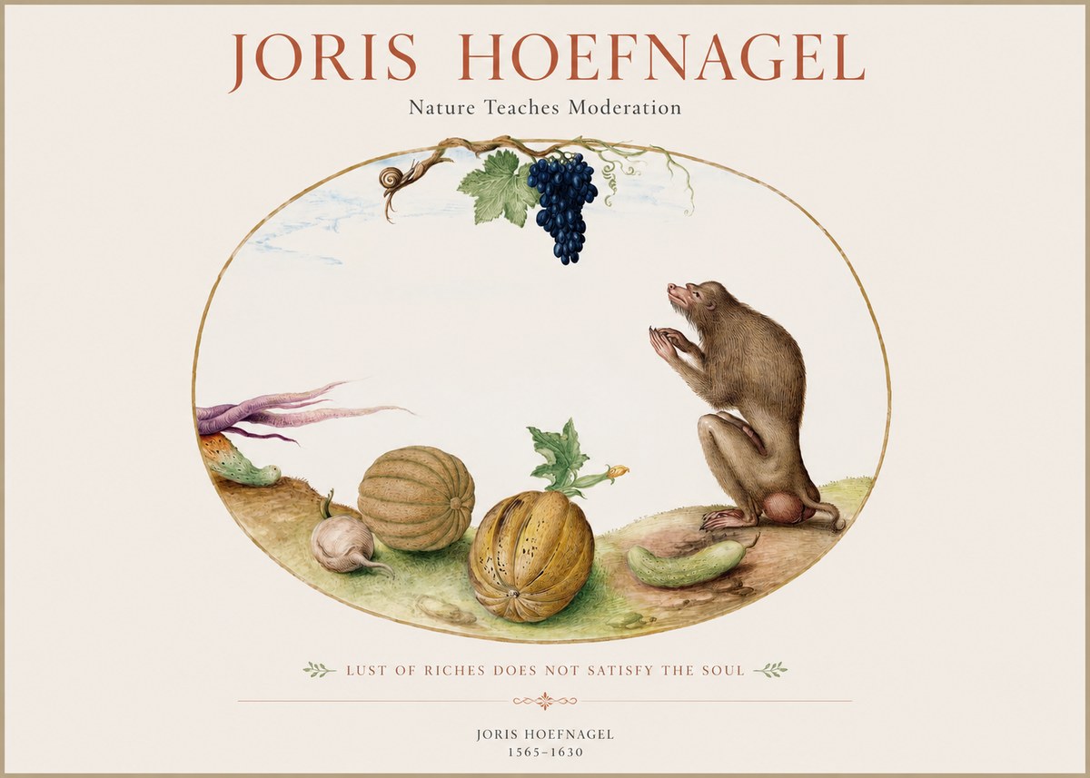 Joris Hoefnagel Nature Teaches Moderation No1 - Póster
