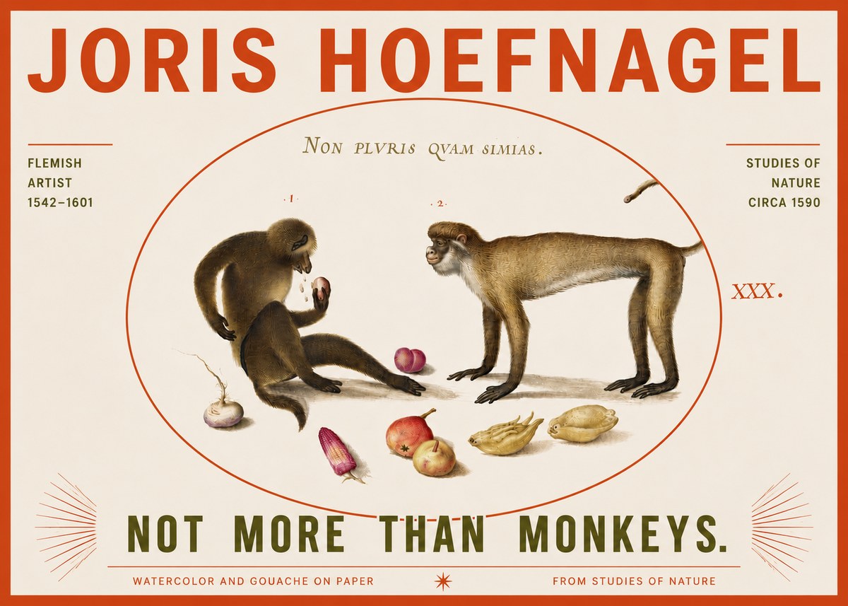 Joris Hoefnagel Not More Than Monkeys No4 - Póster