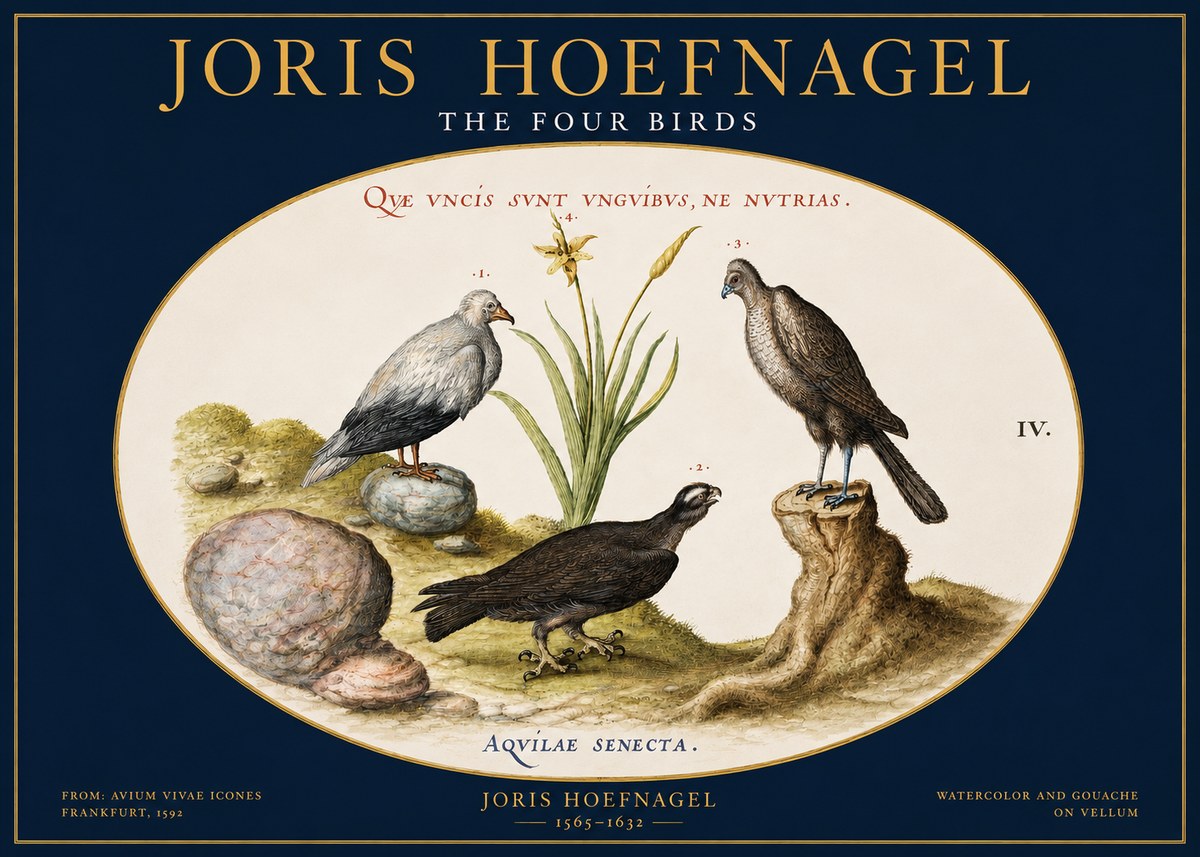 Joris Hoefnagel The Four Birds No2 - Póster