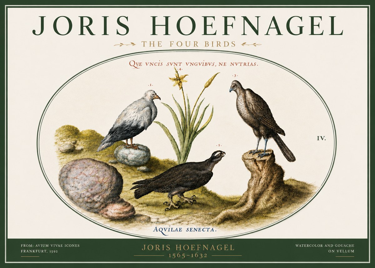 Joris Hoefnagel The Four Birds No5 - Póster