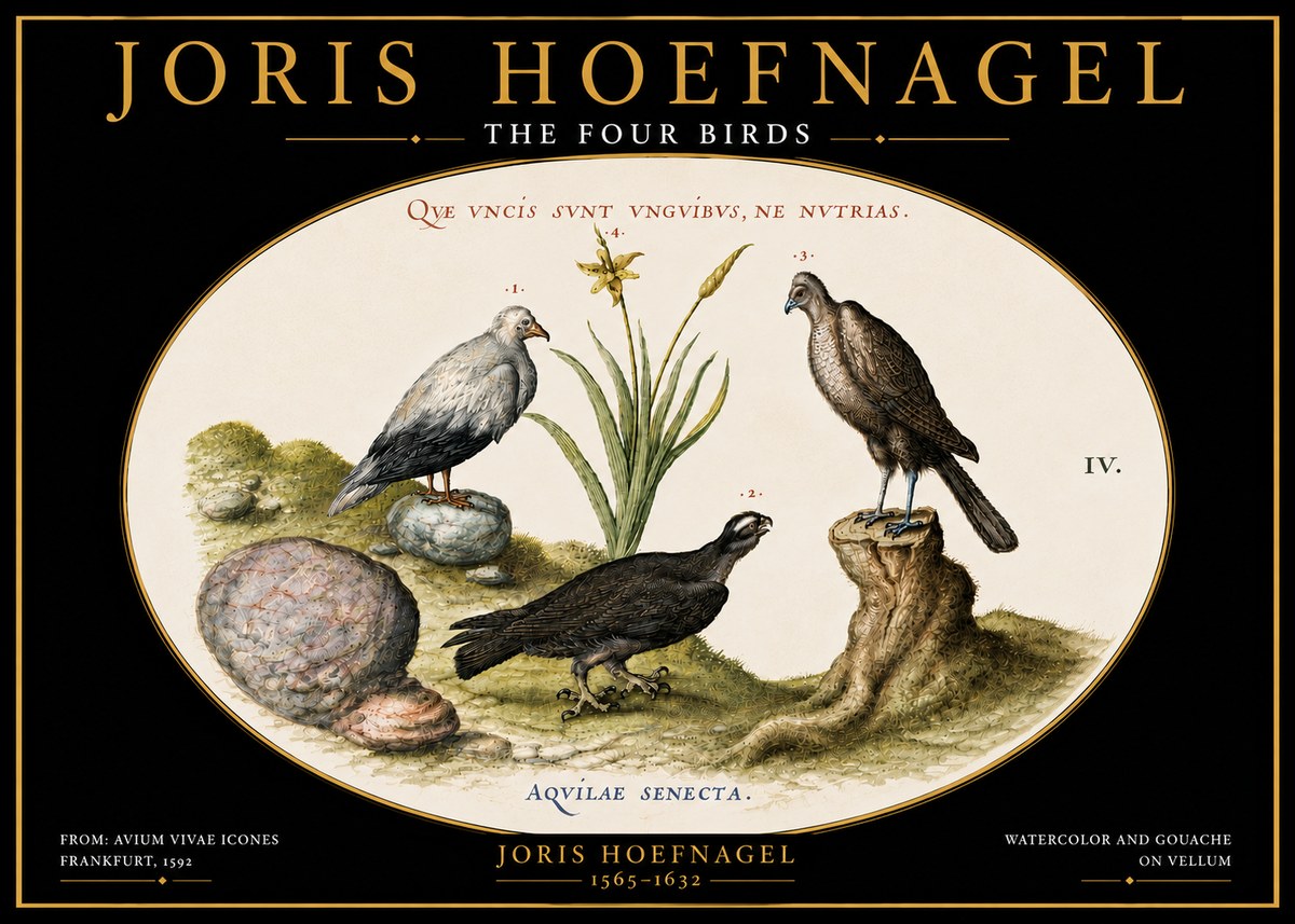 Joris Hoefnagel The Four Birds No6 - Póster