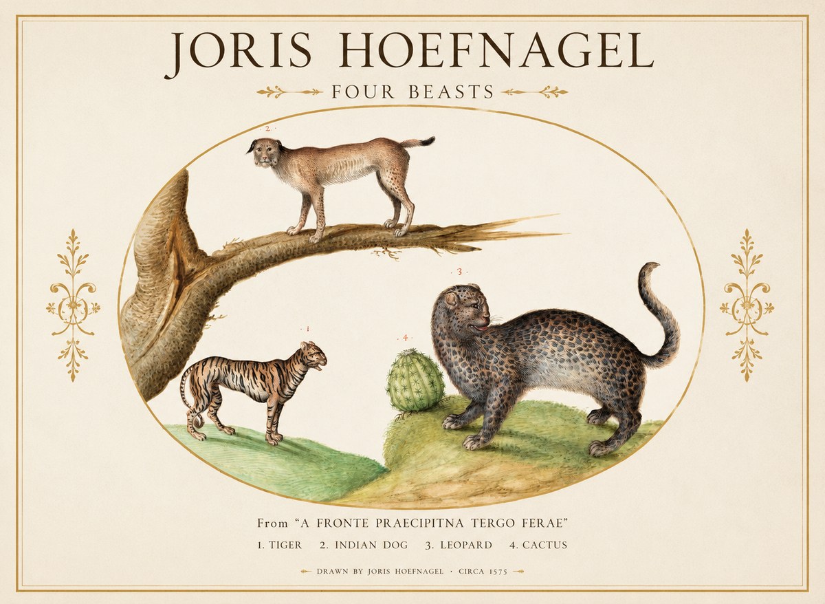 Joris Hoefnagel Four Beasts No1 - Póster