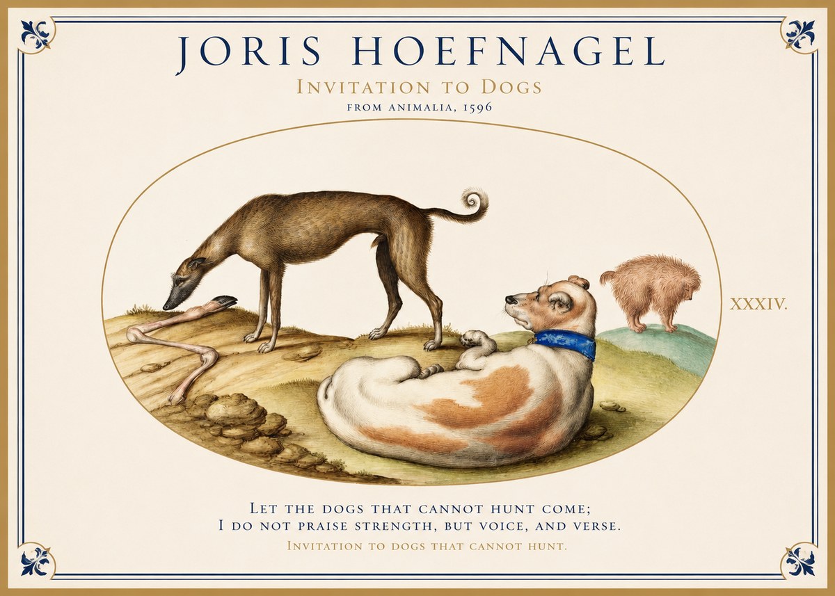Joris Hoefnagel Invitation to Dogs No1 - Póster