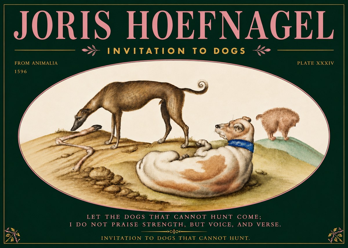 Joris Hoefnagel Invitation to Dogs No5 - Póster