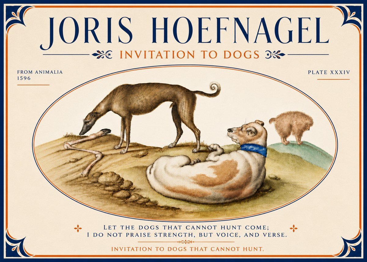 Joris Hoefnagel Invitation to Dogs No6 - Póster