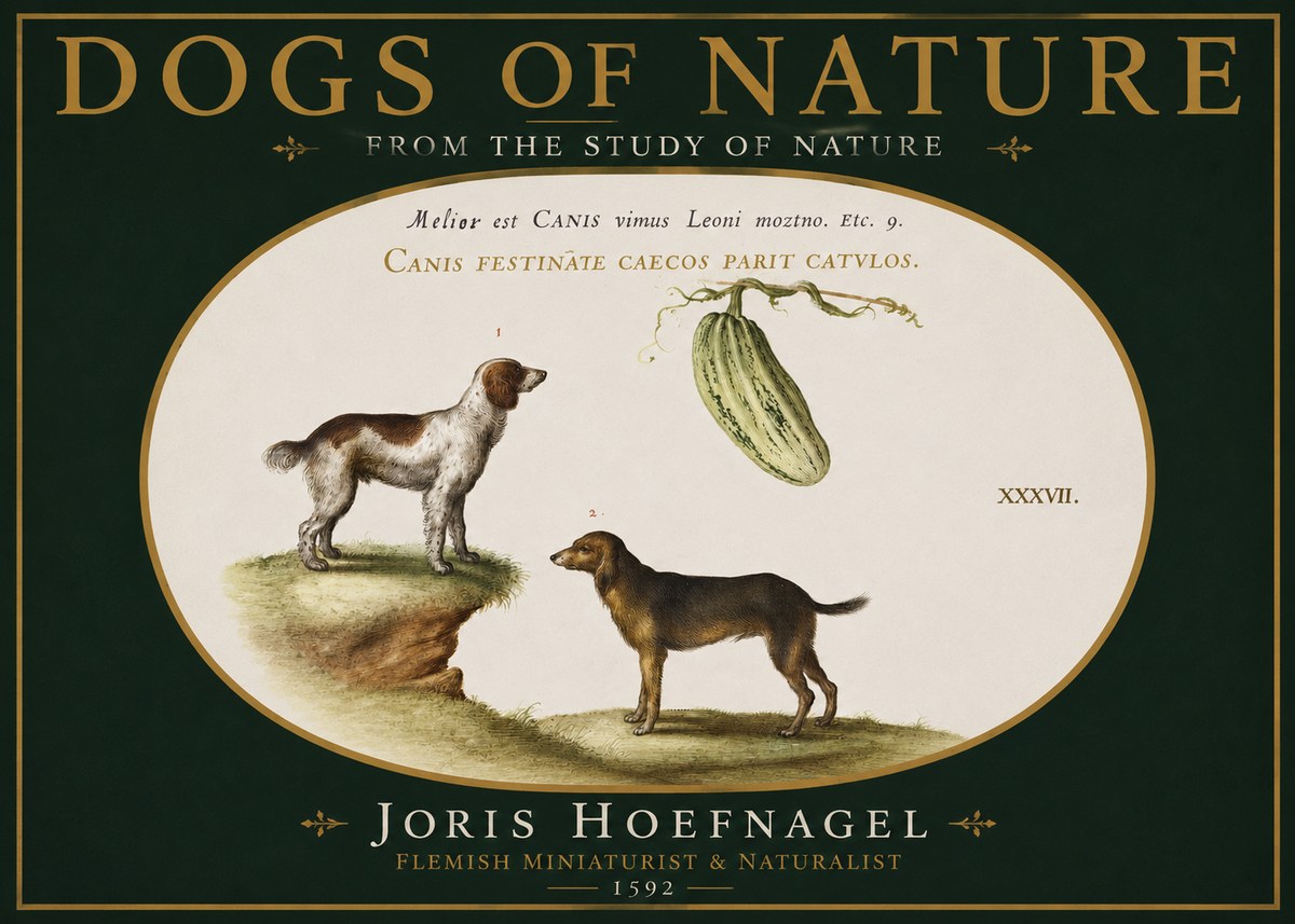 Joris Hoefnagel Canis Festinas Caecos Parit Catulos No4 - Póster
