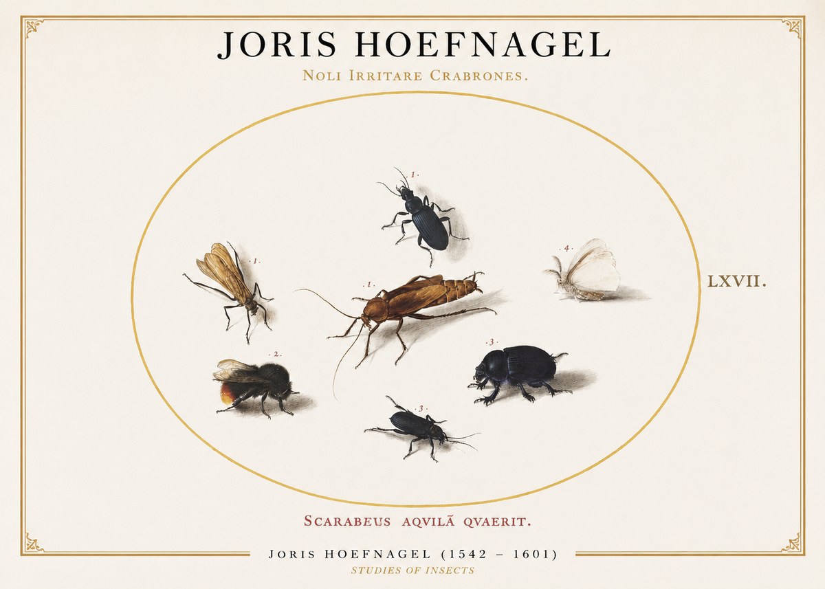 Joris Hoefnagel Scarabeus Aqvilä Qvaerit. No1 - Póster