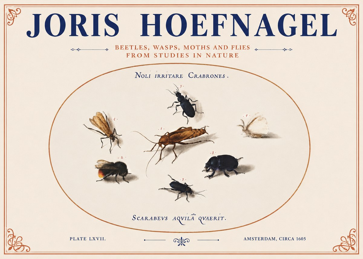 Joris Hoefnagel Scarabeus Aqvilä Qvaerit. No4 - Póster