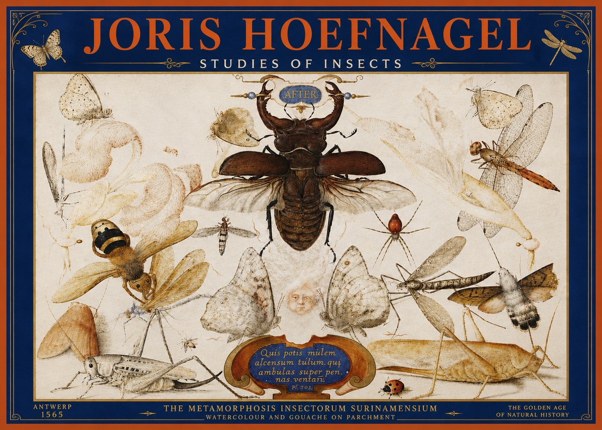 Joris Hoefnagel Studies of Insects I No4 - Póster