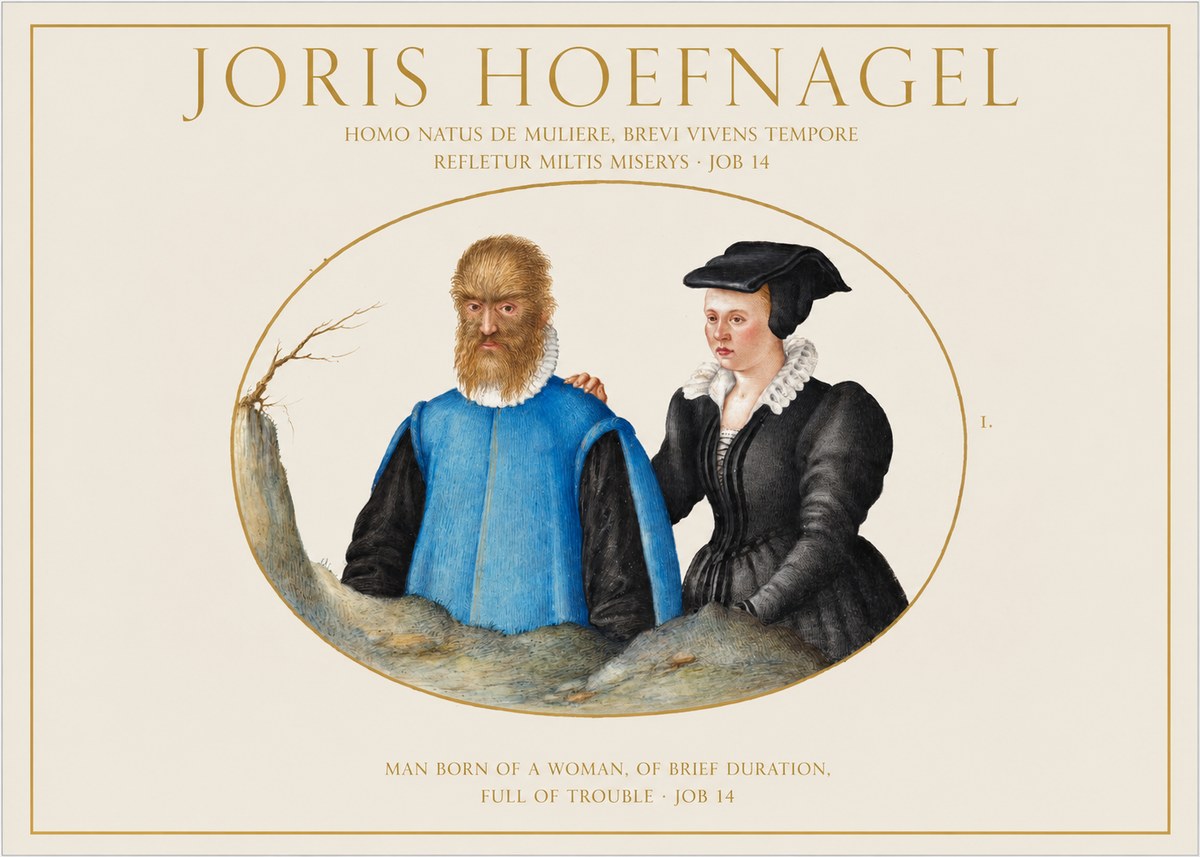 Joris Hoefnagel Homo Natus De Muliere, Brevi Vivens Tempore Refletur Miltis Miserys · Job 14 No1 - Póster