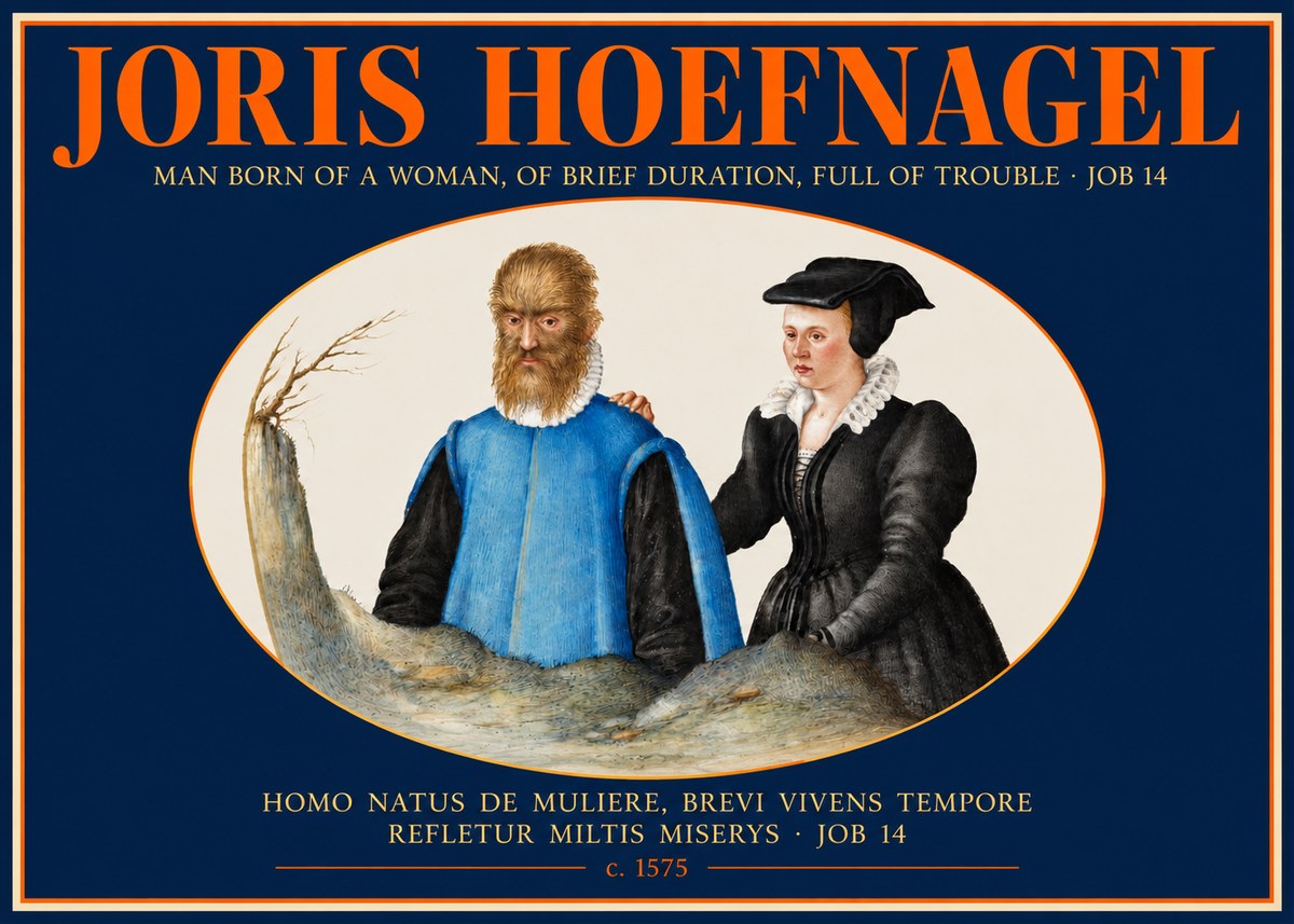 Joris Hoefnagel Homo Natus De Muliere, Brevi Vivens Tempore Refletur Miltis Miserys · Job 14 No2 - Póster