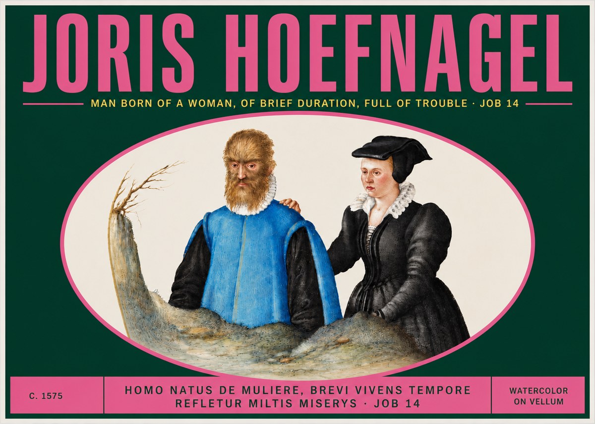 Joris Hoefnagel Homo Natus De Muliere, Brevi Vivens Tempore Refletur Miltis Miserys · Job 14 No3 - Póster