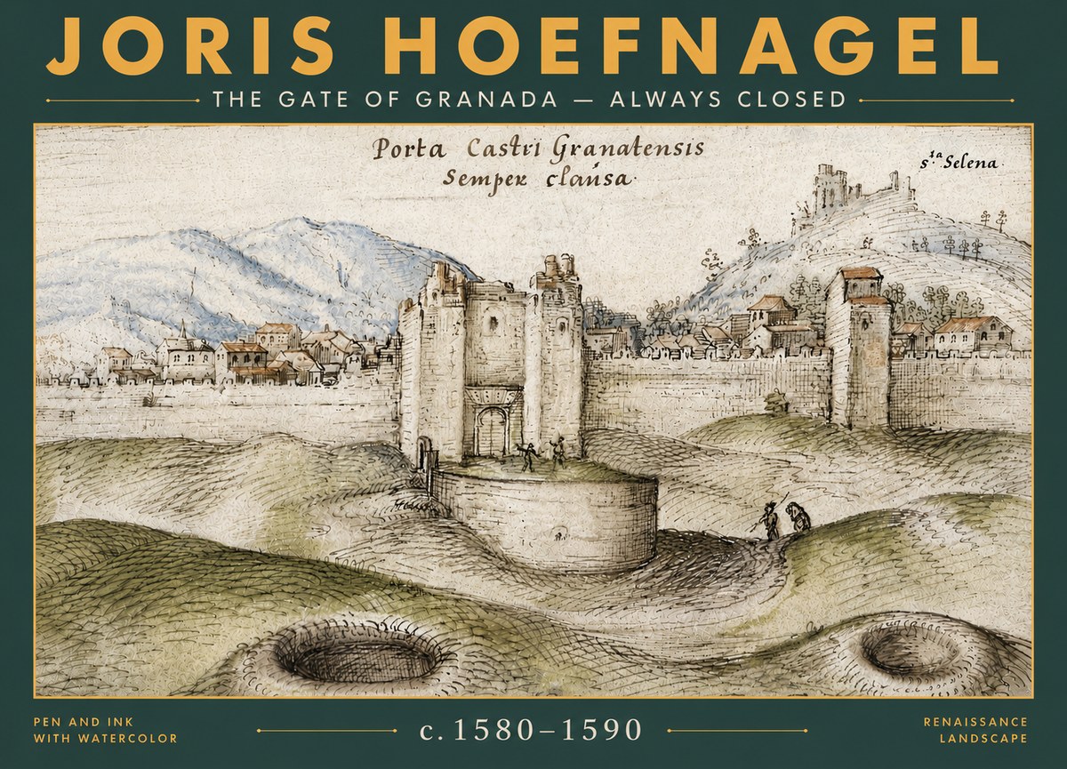 Joris Hoefnagel The Gate of Granada - Always Closed No5 - Póster
