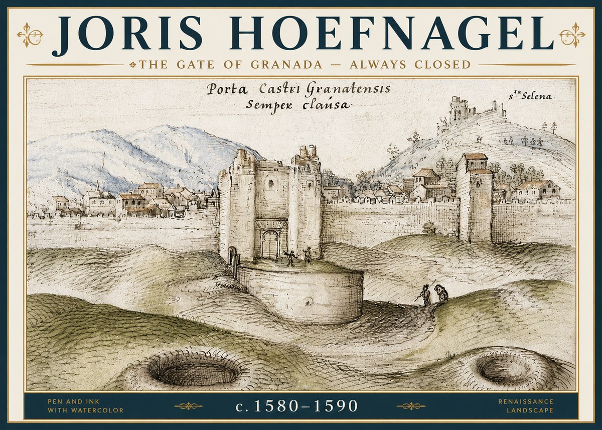 Joris Hoefnagel The Gate of Granada - Always Closed No6 - Póster