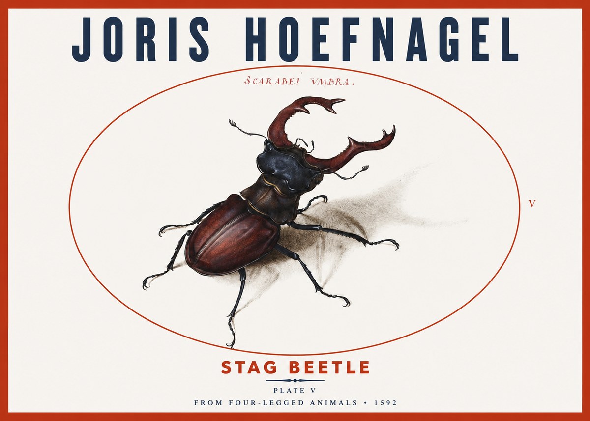 Joris Hoefnagel Stag Beetle No3 - Póster