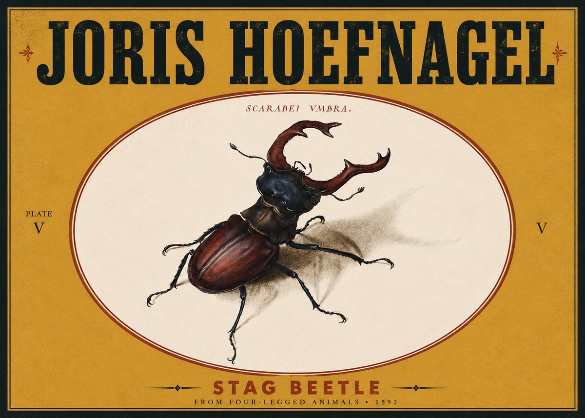Joris Hoefnagel Stag Beetle No5 - Póster
