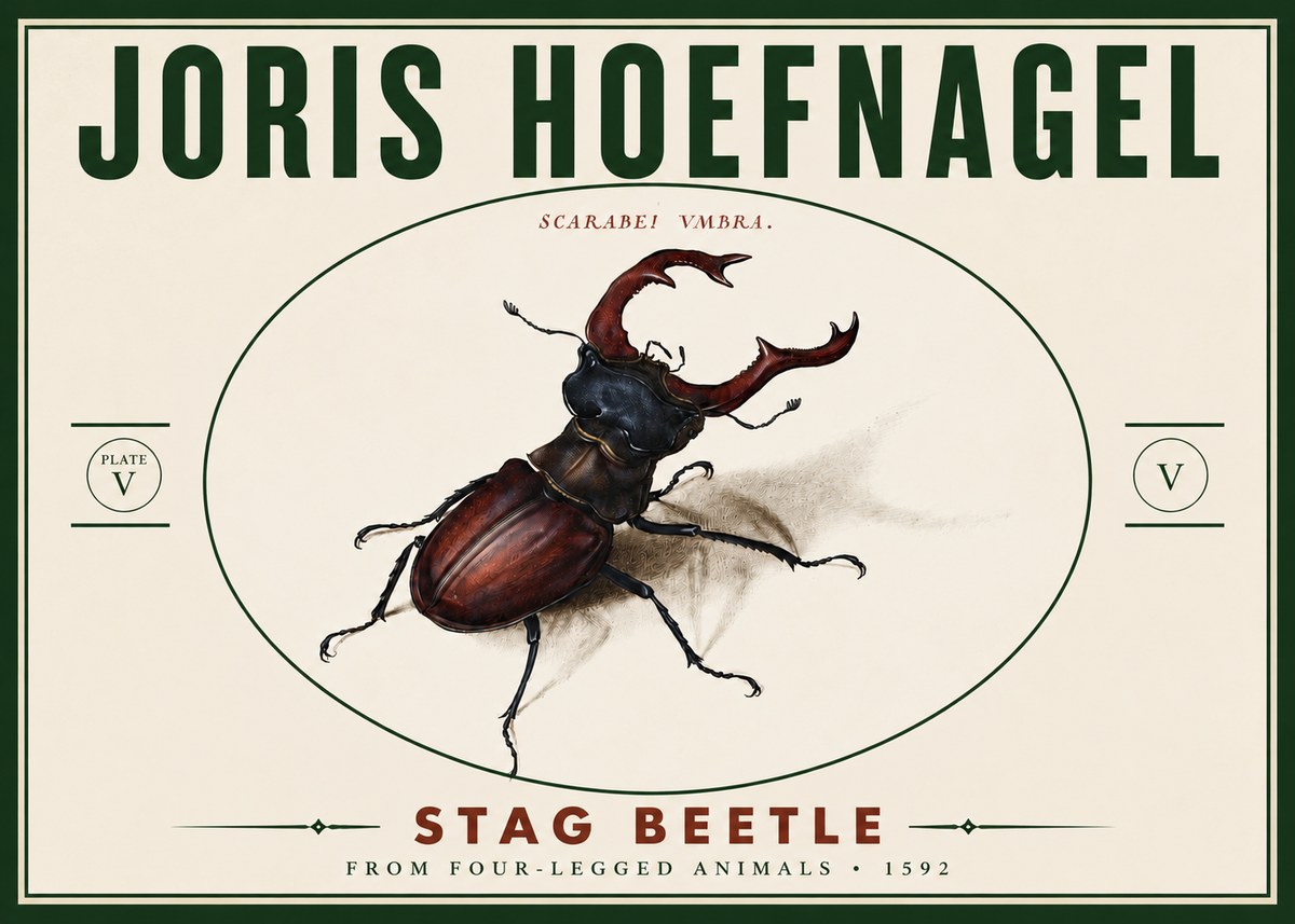 Joris Hoefnagel Stag Beetle No6 - Póster