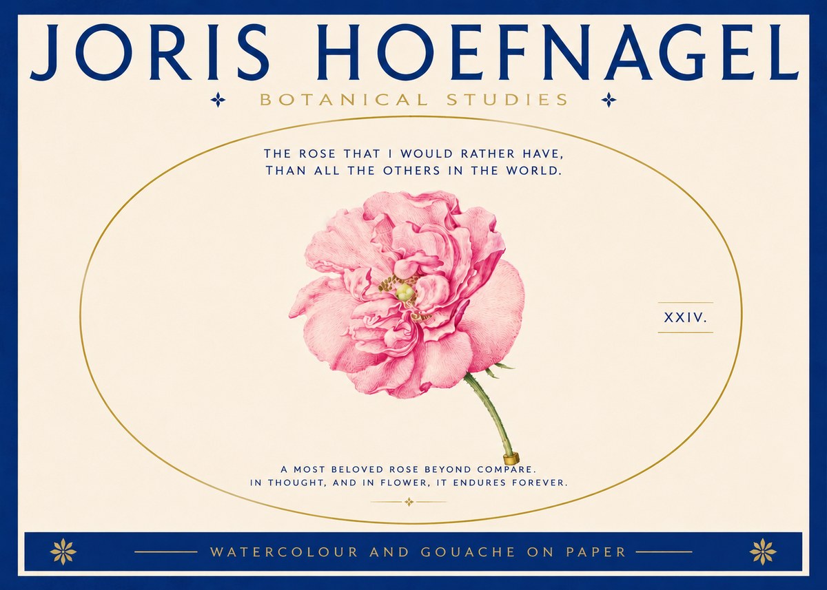 Joris Hoefnagel A Pink Damask Rose No5 - Póster