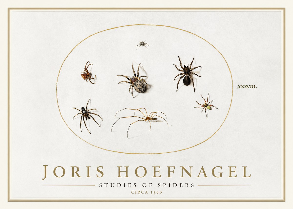 Joris Hoefnagel Studies of Spiders I No1 - Póster