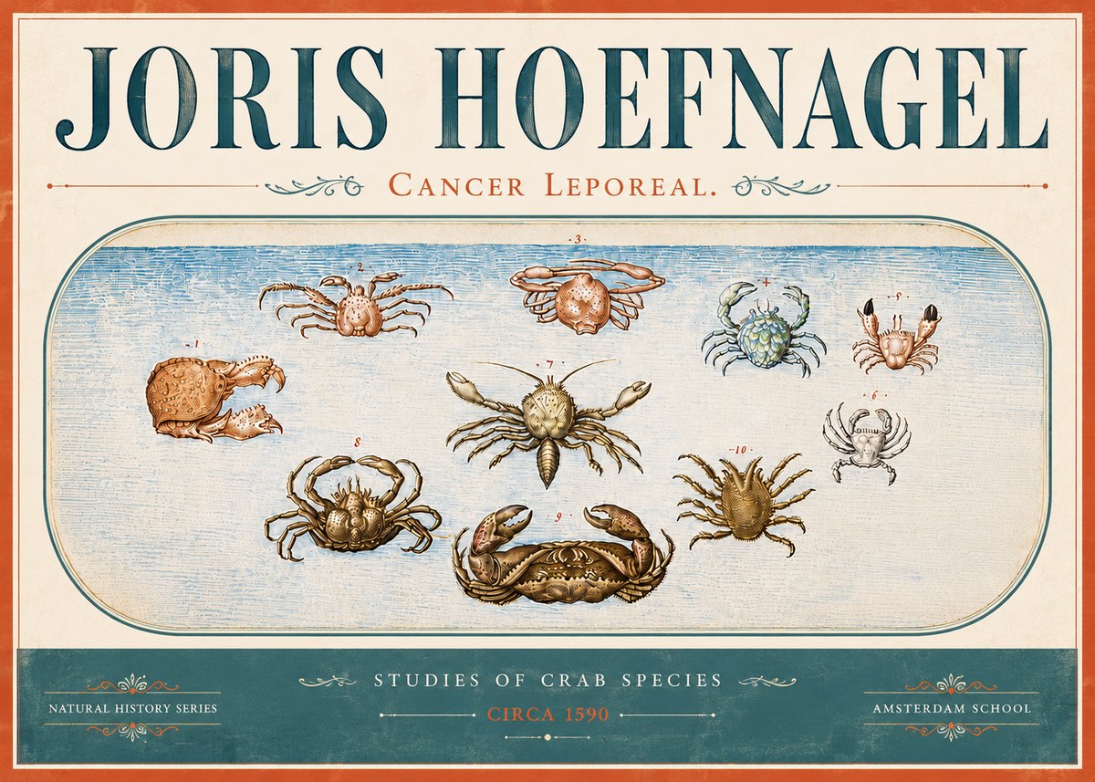 Joris Hoefnagel Cancer Leporeal. No6 - Póster