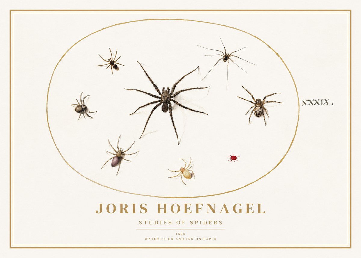 Joris Hoefnagel Studies of Spiders II No1 - Póster