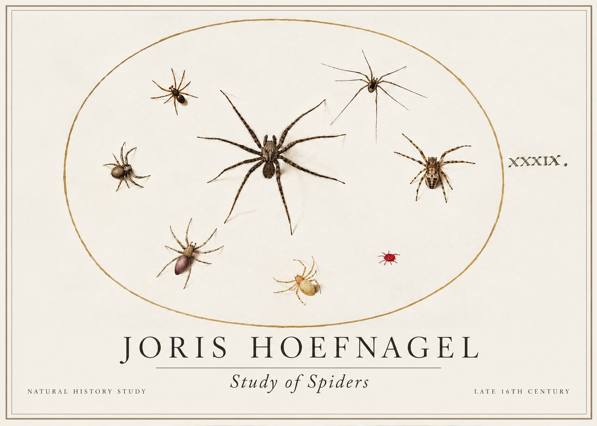 Joris Hoefnagel Studies of Spiders II No2 - Póster