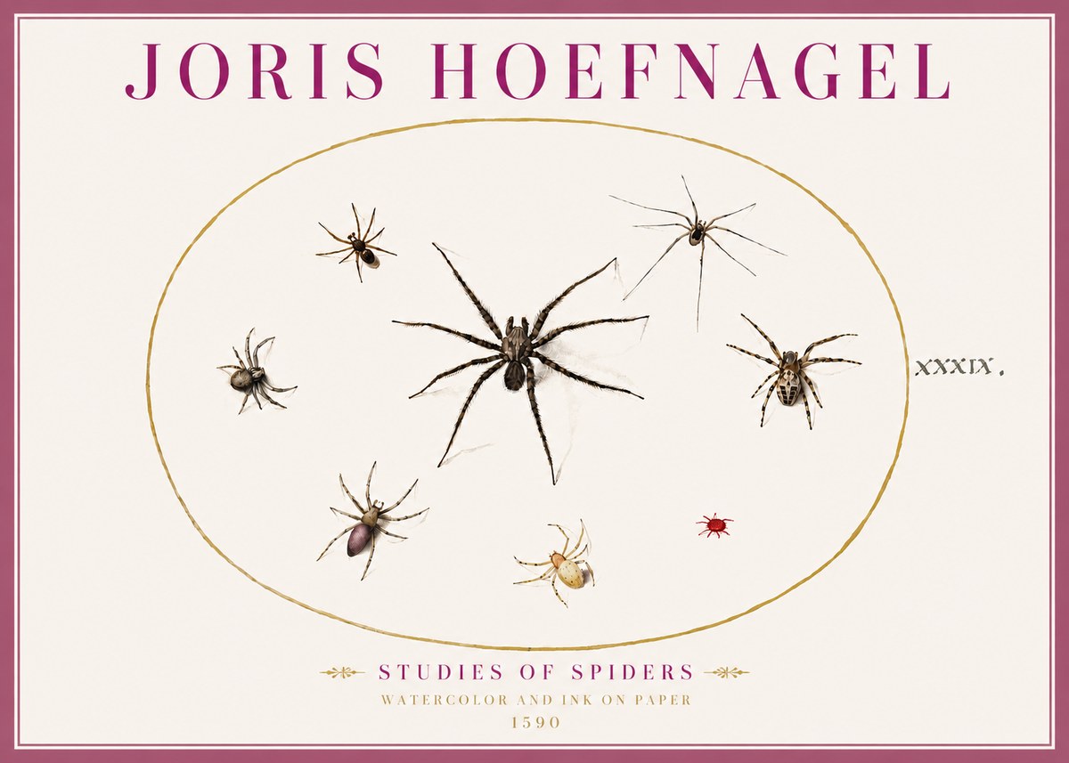 Joris Hoefnagel Studies of Spiders II No4 - Póster