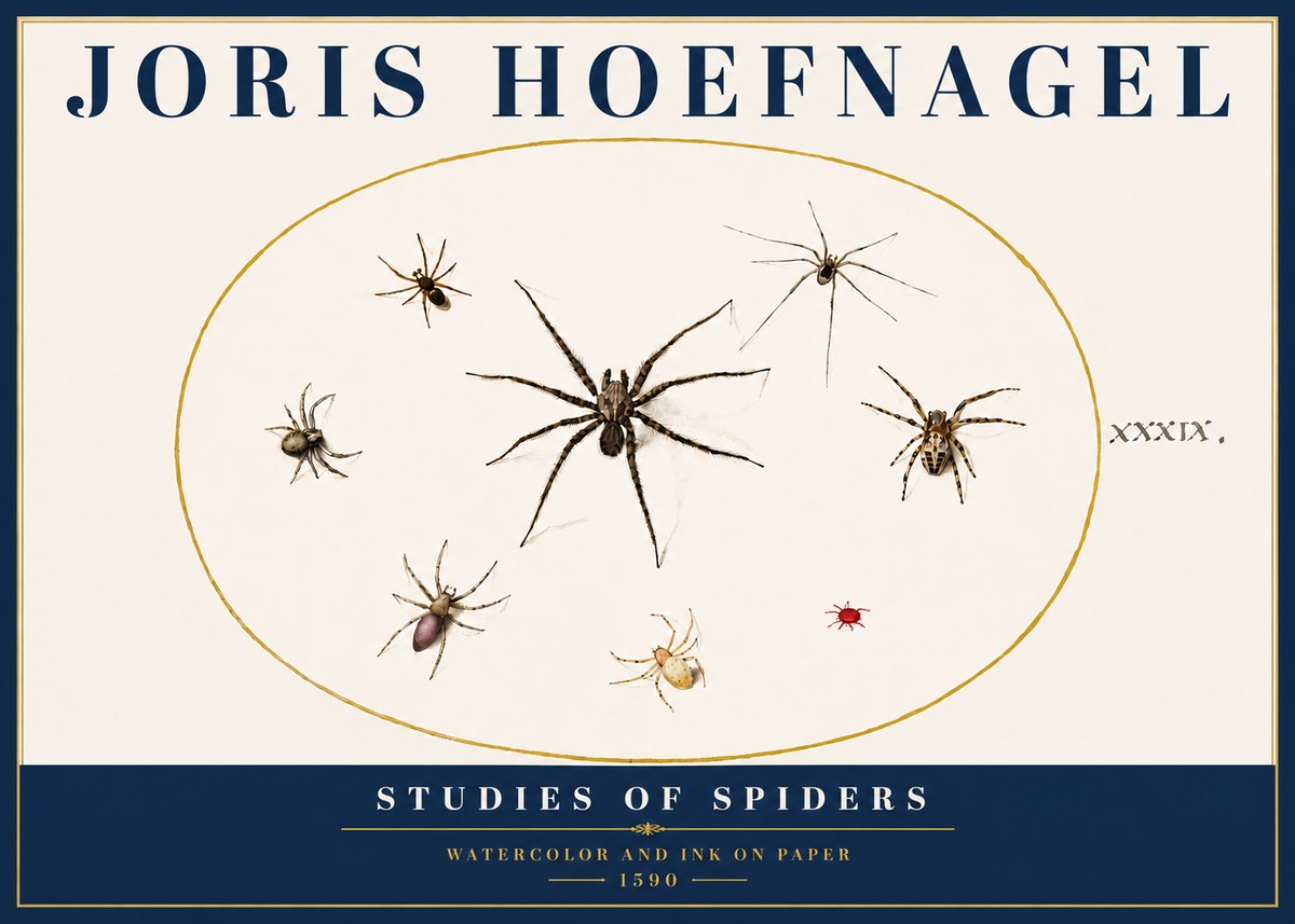 Joris Hoefnagel Studies of Spiders II No5 - Póster