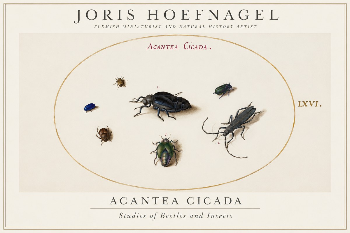 Joris Hoefnagel Acanthia Cicada No2 - Póster