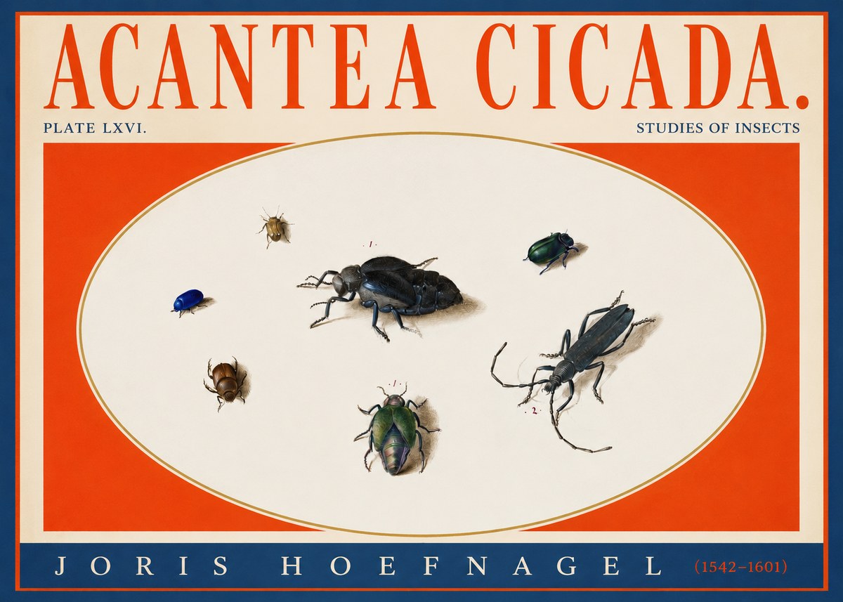Joris Hoefnagel Acanthia Cicada No4 - Póster