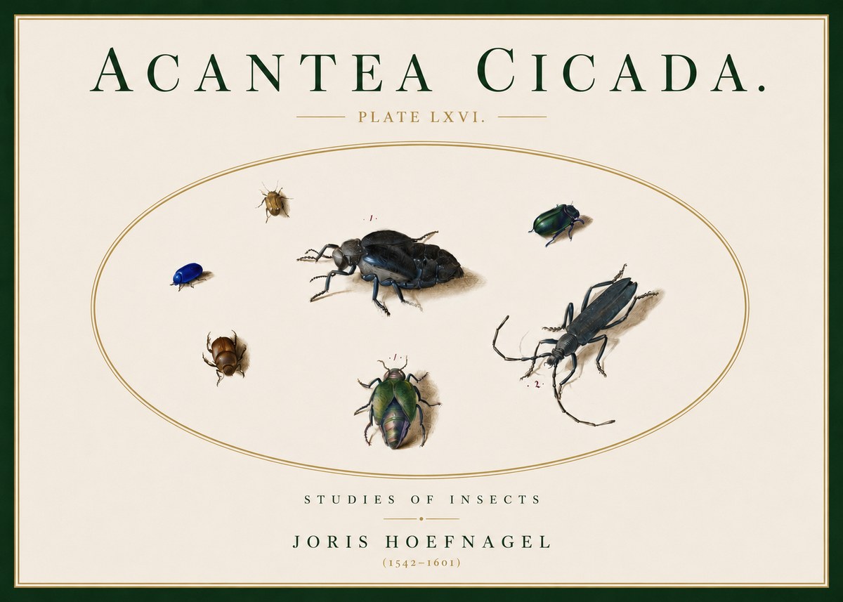 Joris Hoefnagel Acanthia Cicada No5 - Póster