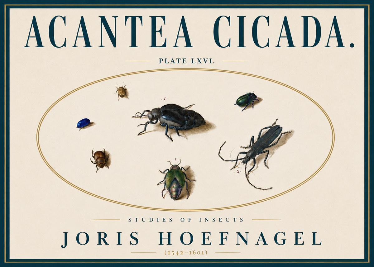 Joris Hoefnagel Acanthia Cicada No6 - Póster