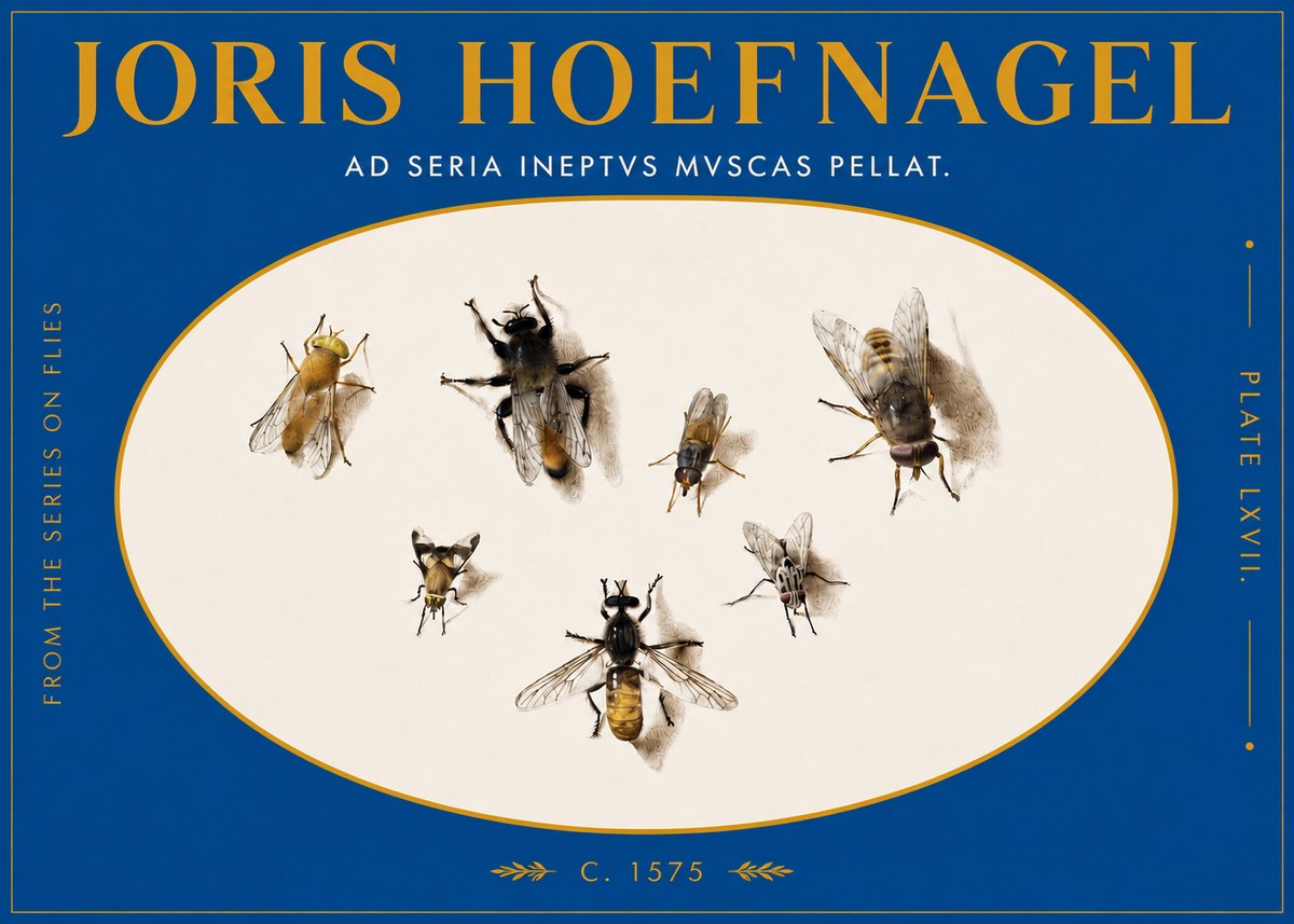 Joris Hoefnagel From the Series on Flies - Plate Lxvii. No3 - Póster