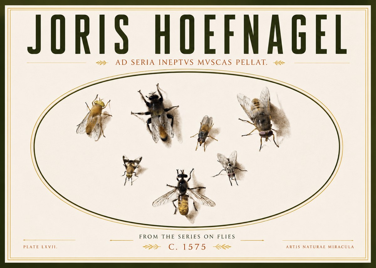 Joris Hoefnagel From the Series on Flies - Plate Lxvii. No4 - Póster