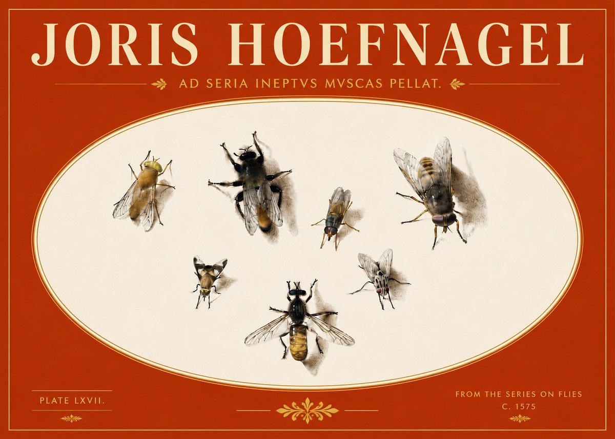 Joris Hoefnagel From the Series on Flies - Plate Lxvii. No5 - Póster