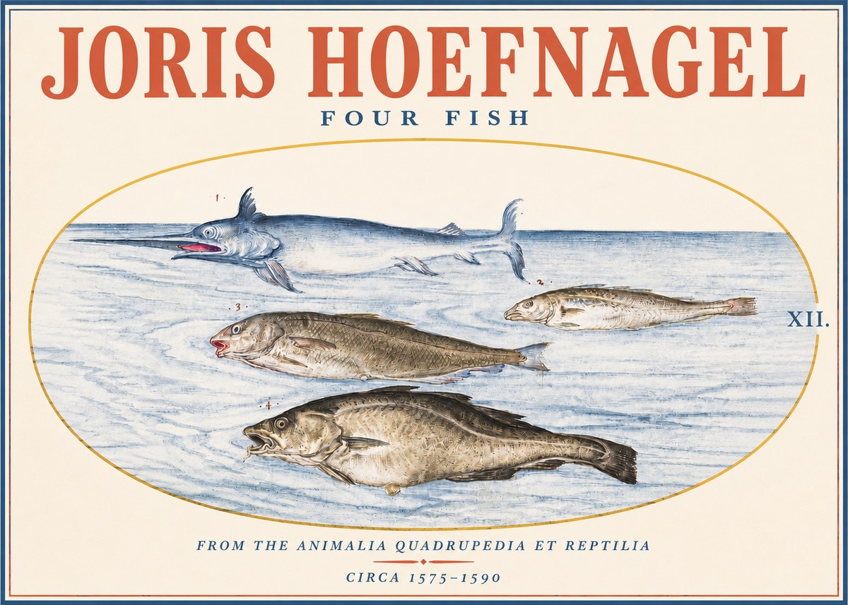 Joris Hoefnagel Four Fish No3 - Póster
