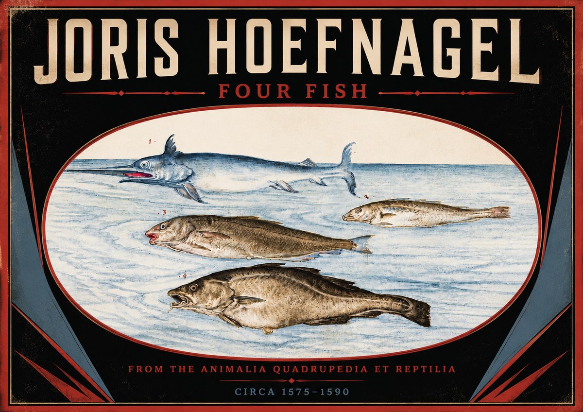 Joris Hoefnagel Four Fish No5 - Póster
