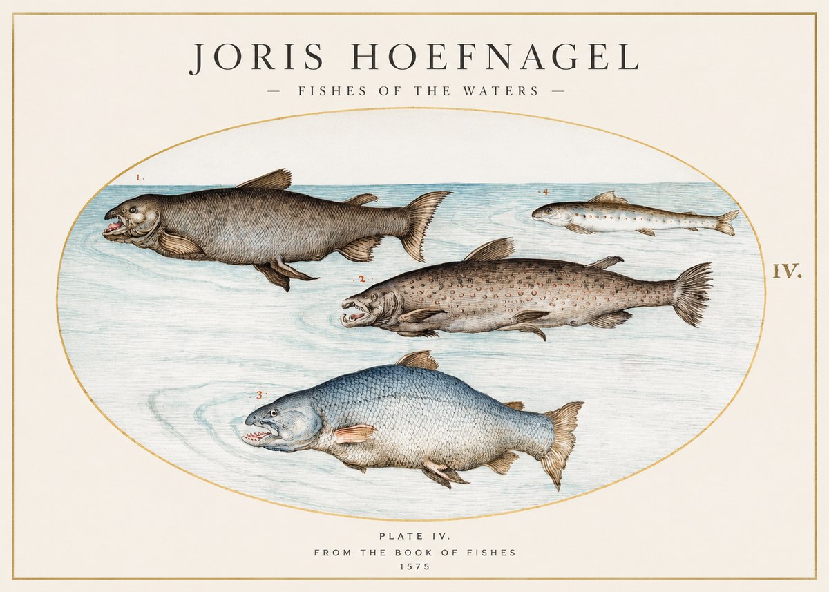 Joris Hoefnagel Fishes of the Waters I No1 - Póster