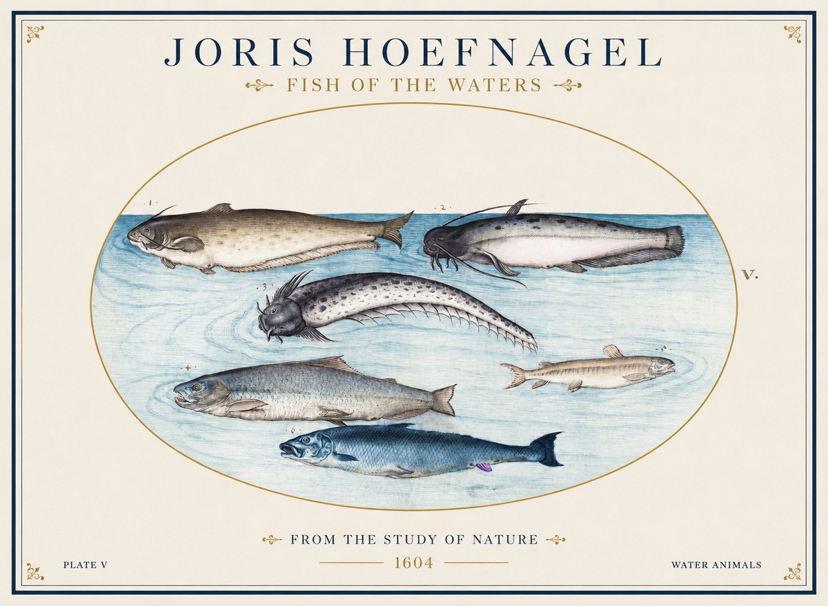 Joris Hoefnagel Fish of the Waters No1 - Póster